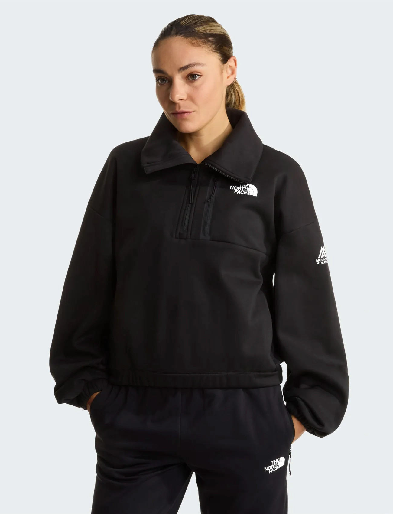 The North Face W Ma Fleece Interest 1/4 Zip, S, Black, Sport Sweatshirts & Hoodies > Sport Sweatshirts, Dame
