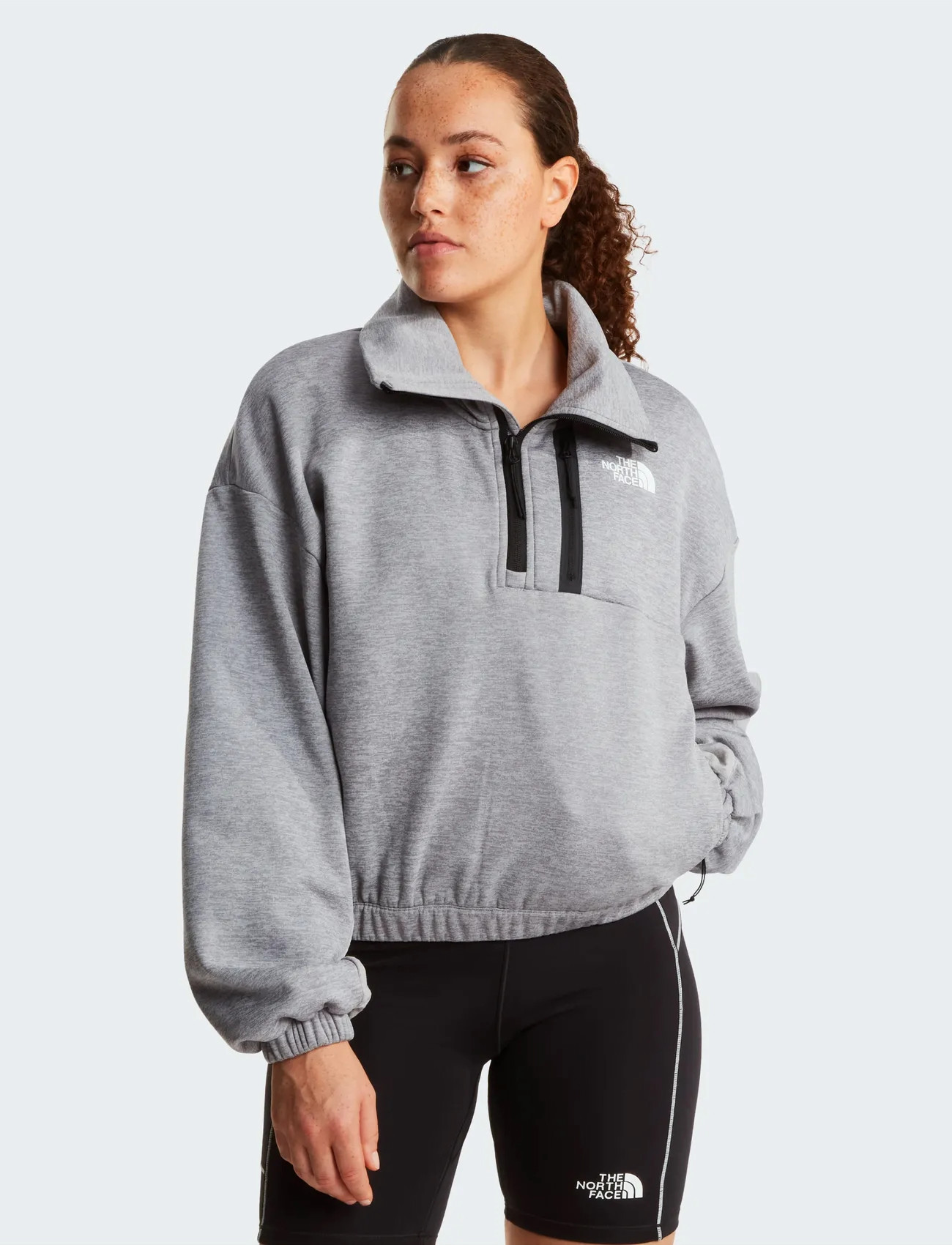 The North Face W Ma Fleece Interest 1/4 Zip, L, Grey, Sport Sweatshirts & Hoodies > Sport Sweatshirts, Dame
