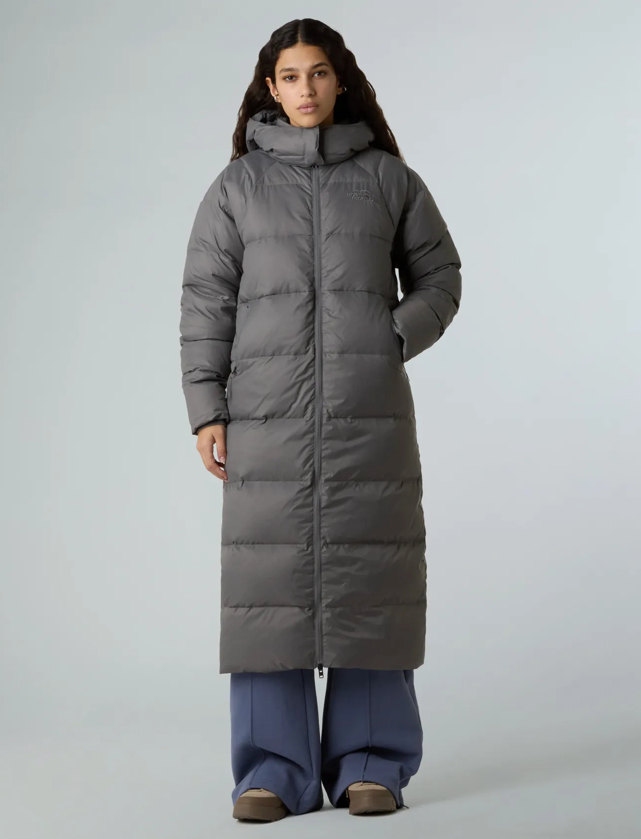 The North Face W Hydrenalite City Long Down Hooded Park, XS, Grey, Sport Jackets > Sport Parkas, Dame