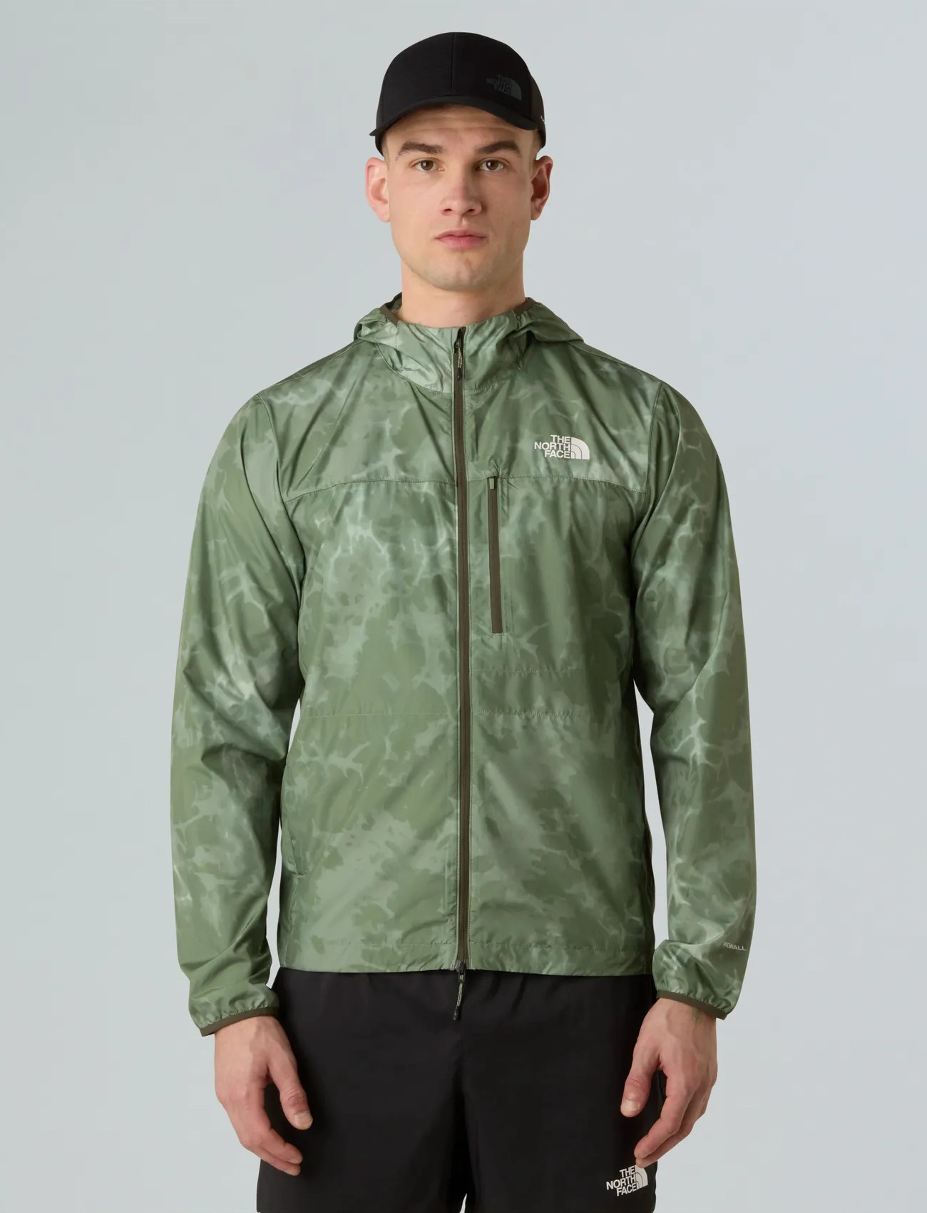 The North Face M Higher Run Wind Jacket -Print, S, Green, Sport Jackets > Sport Training Jackets, Herre