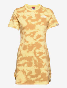 W SD TEE DRESS UPDT - t-shirt dresses - pale banana retro dye print