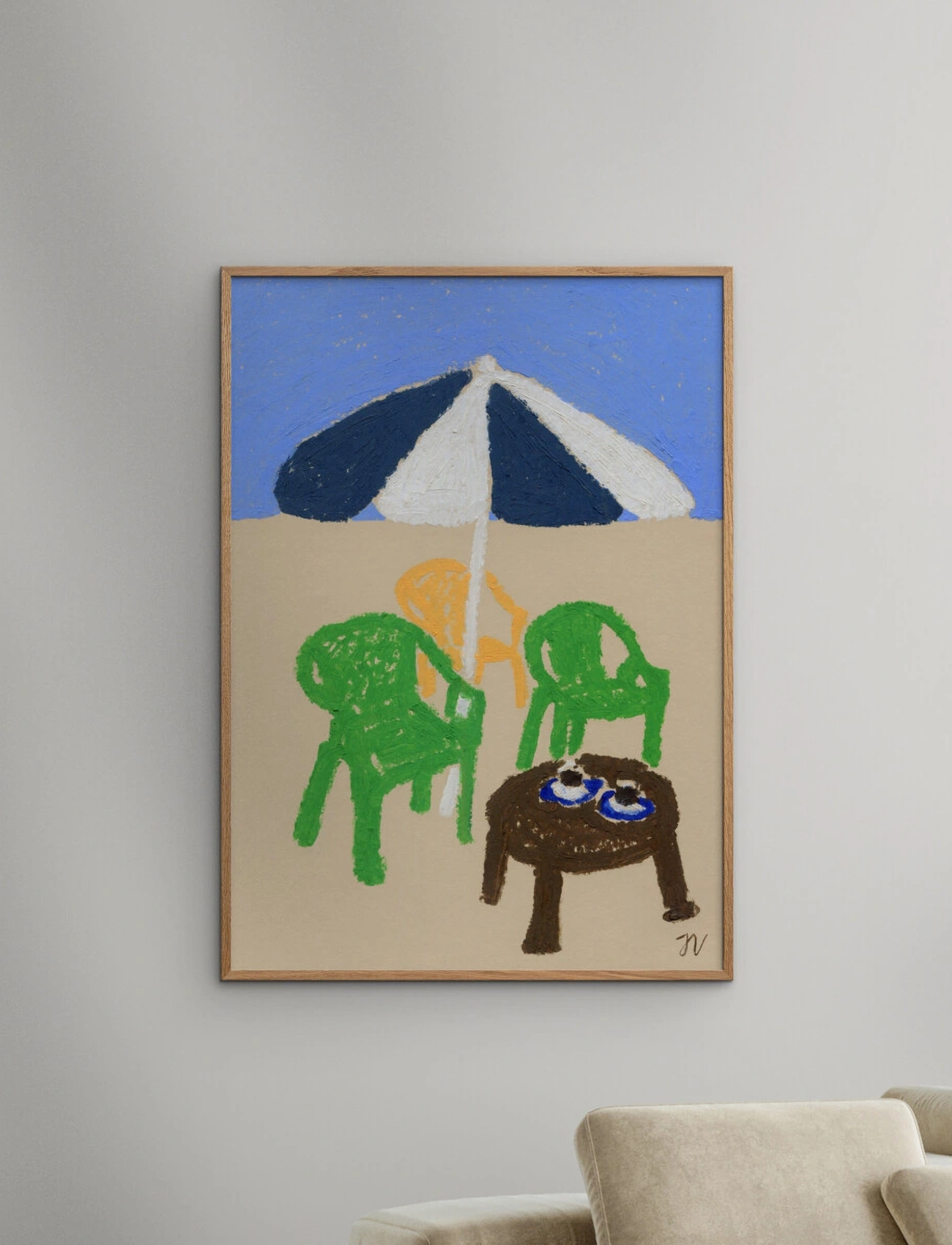The Poster Club The Poster Club X Isabelle Vandeplassche - Coffee In The Sun, 30X 40 cm, Multi/patterned, Plakater > Illustrationer, Unisex