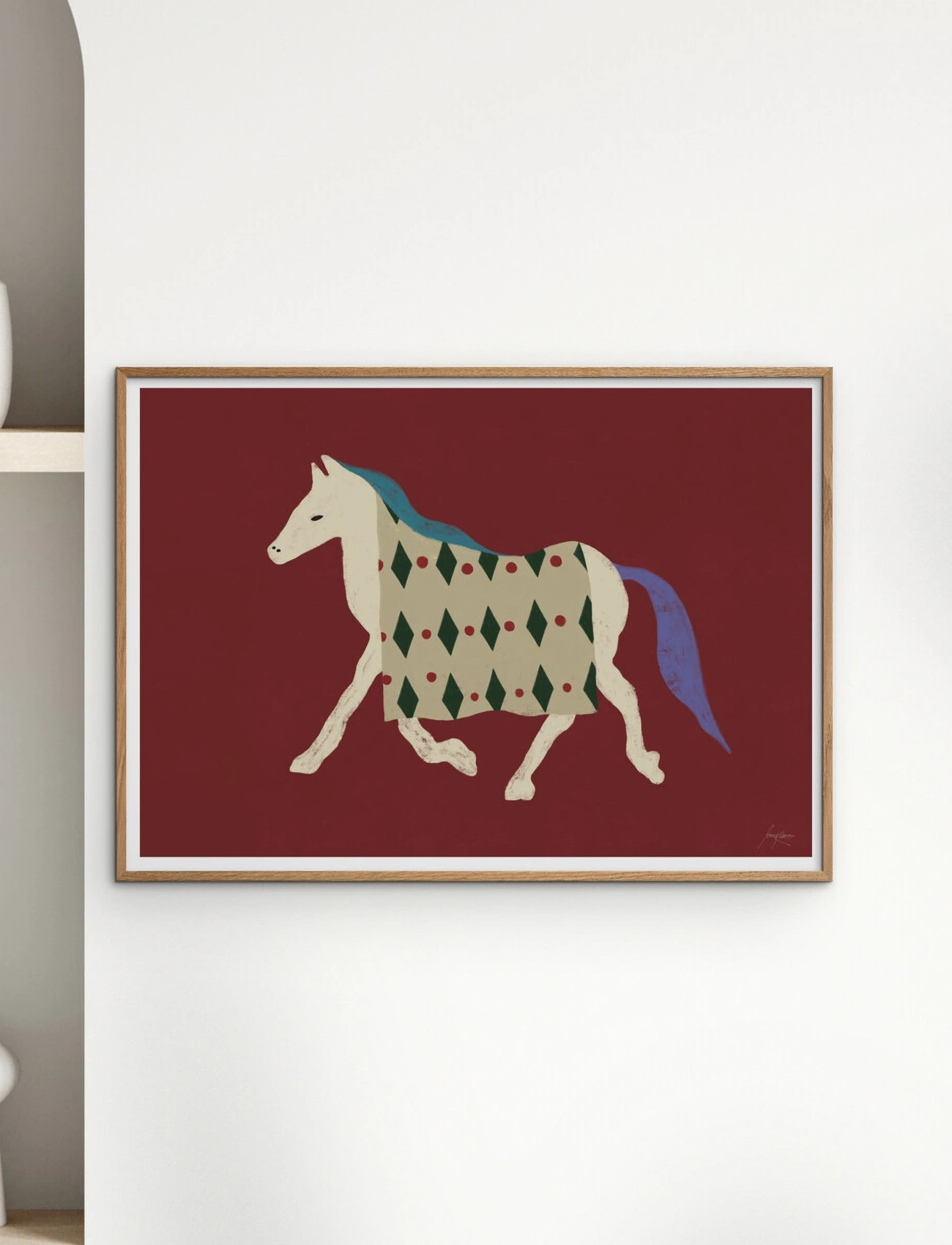 The Poster Club The Poster Club X Lucrecia Rey Caro - Horse Bordo, 50X 70 cm, Burgundy, Plakater > Dyr, Unisex