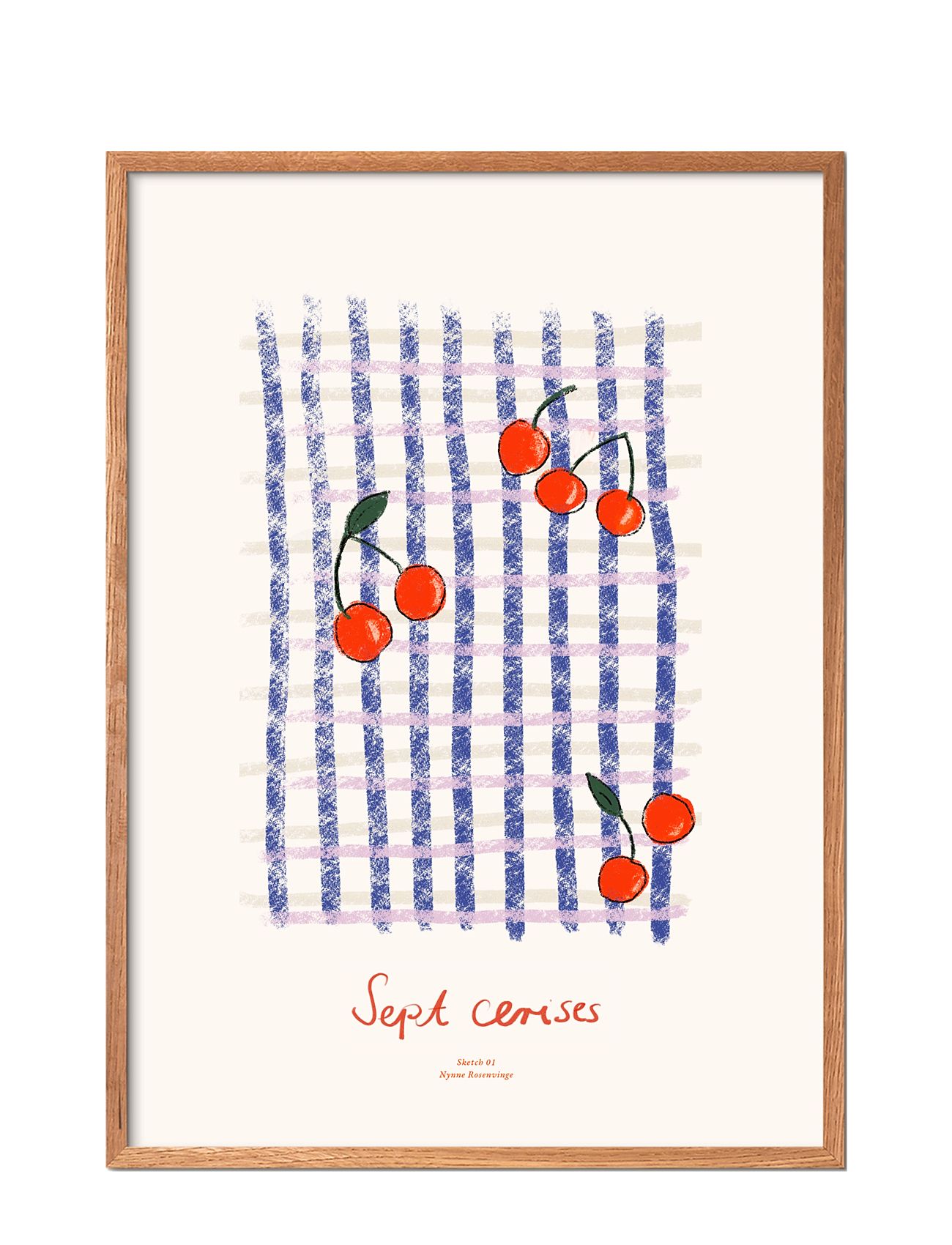 Tpc X Nynne Rosenvinge - Sept Cerises Home Decoration Posters & Frames Posters Food Multi/patterned The Poster Club