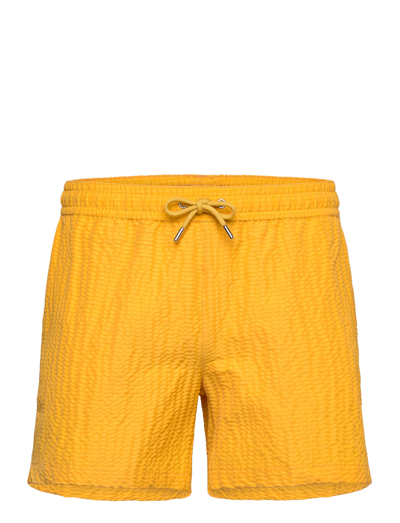 Classic Swim Shorts Yellow Seersucker Badeshorts Yellow The Resort Co.