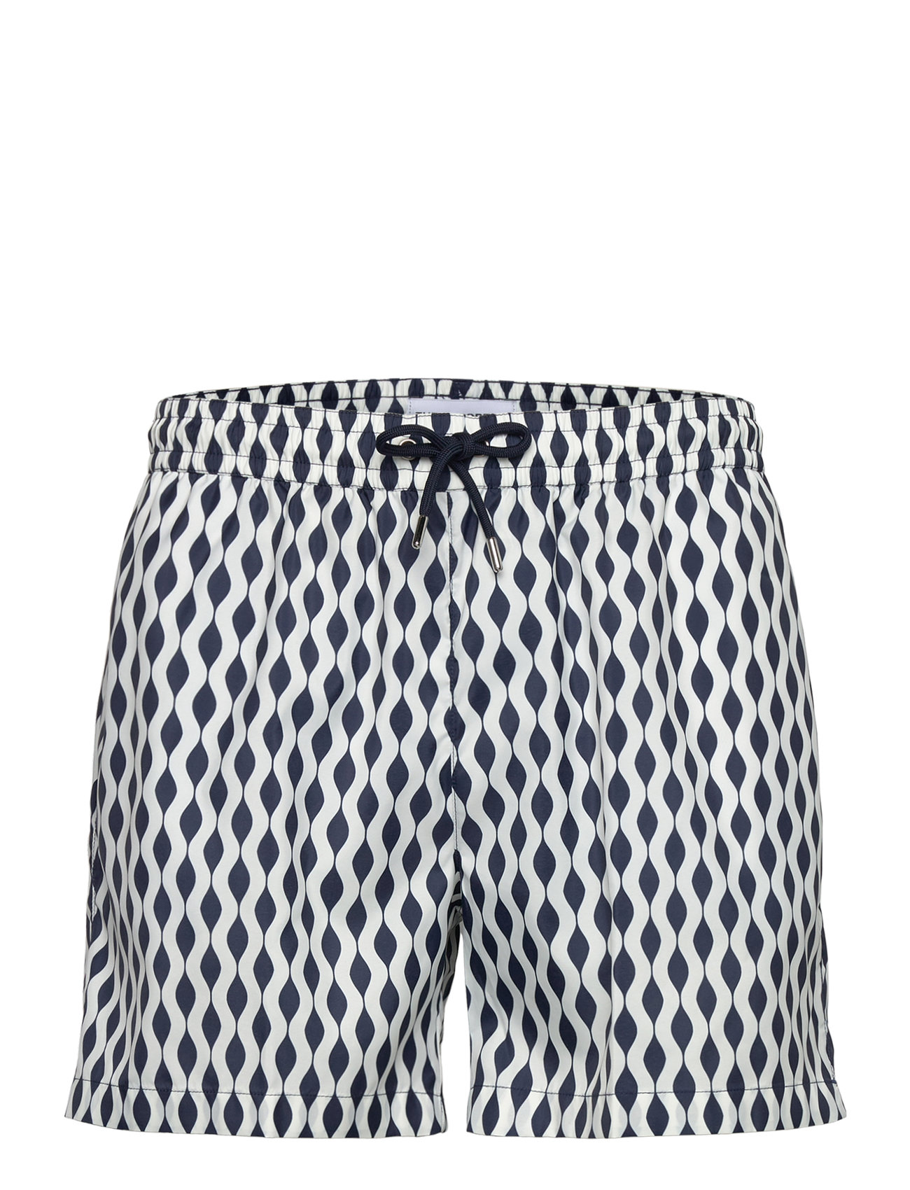 Classic Swim Shorts Navy Waves Badeshorts Black The Resort Co.