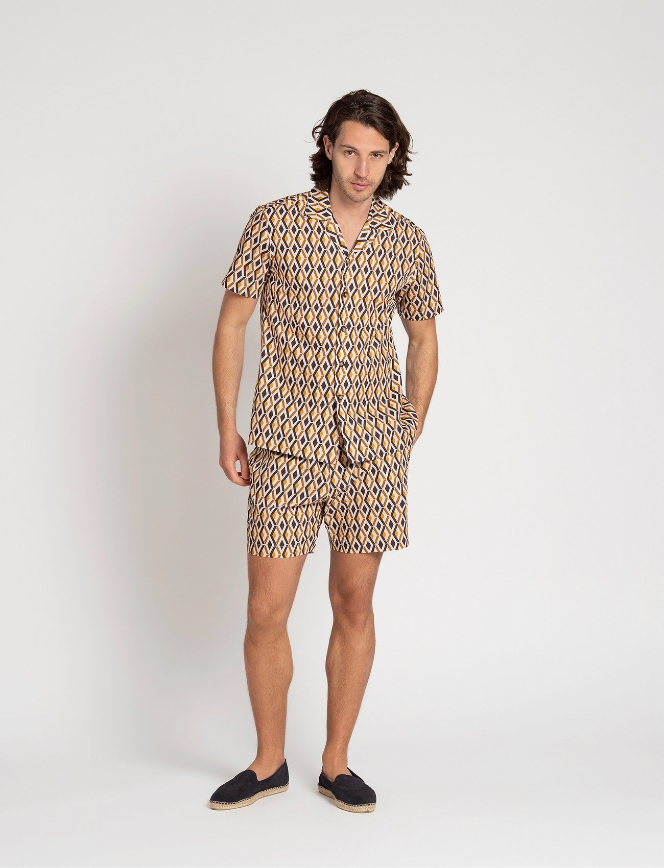 The Resort Co. Resort Shirt Hydra, L, Yellow, Skjorter > Kortærmede Shirts, Herre