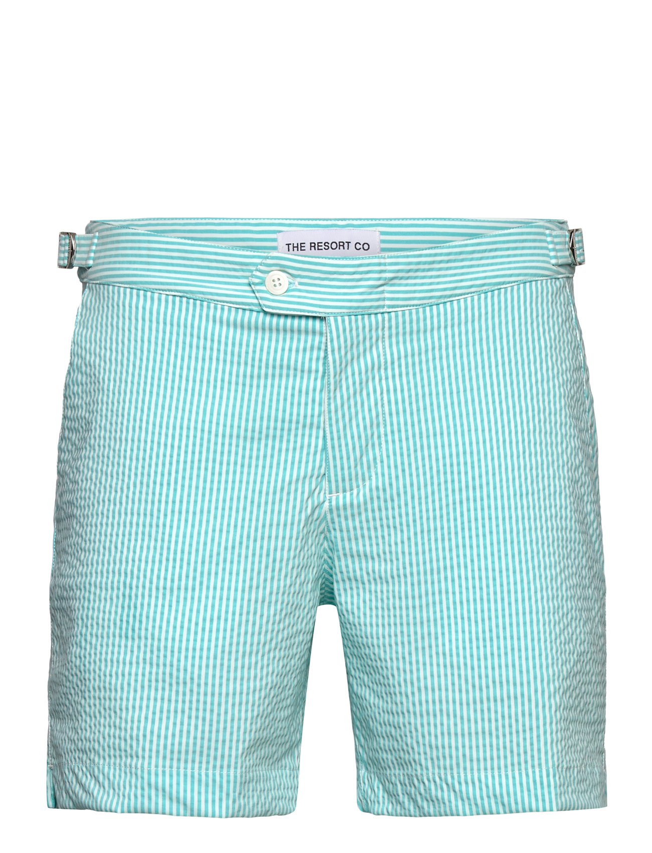Tailored Swim Shorts Turquoise Seersucker Badeshorts Blue The Resort Co.