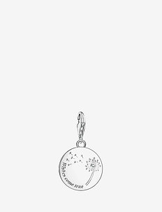 Charm pendant "dandelion WISHES COME TRUE" - hangers - silver