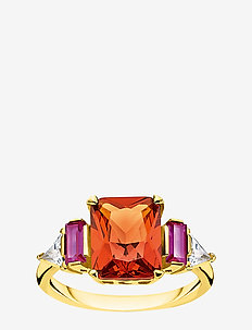 Ring Colourful stones,  gold - GOLD