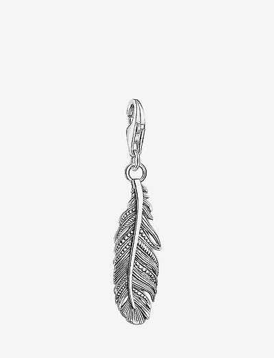 Charm pendant Ethnic Feather - wisiorki - silver