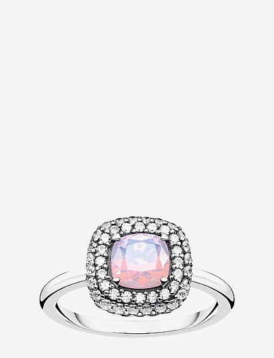 Ring Shimmering pink opal colour effect - ringar - silver-coloured