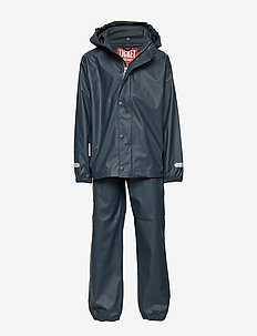 PU Rain set 2pcs with detachable hood - TOTAL ECLIPSE-BLUE