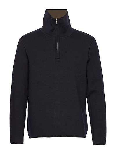 Loge Knitwear Half Zip Jumpers Blau TIGER OF SWEDEN