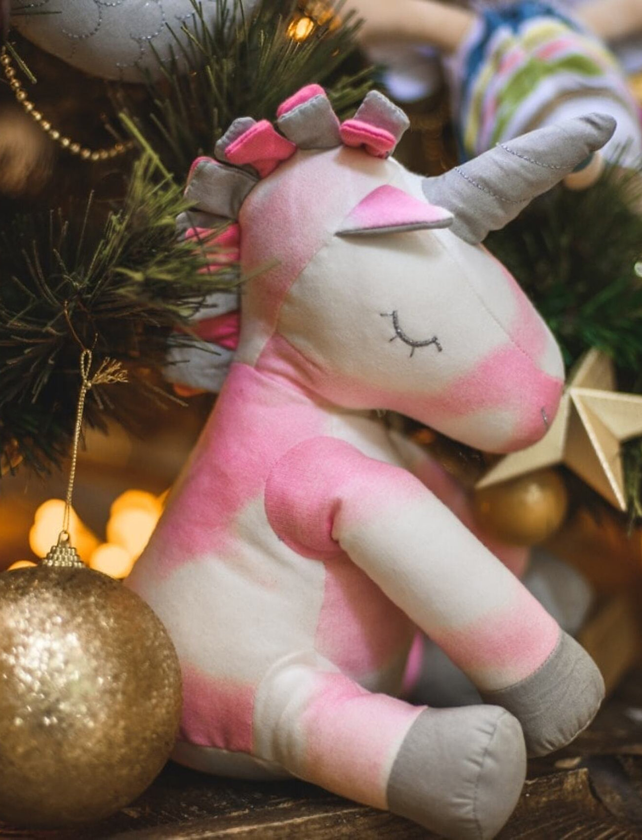 Tikiri Økologisk Bomulds Enhjørning, One Size, Pink, Soft Legetøj > Stuffed Animals, Børn