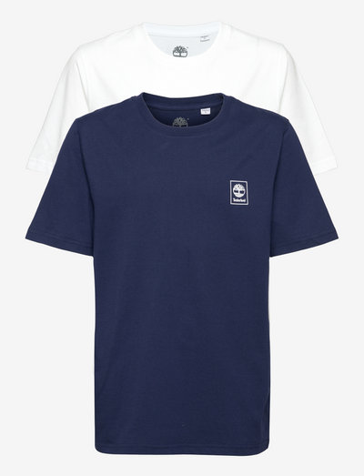 SET 2 T-SHIRTS - einfarbiges t-shirt - navy  white