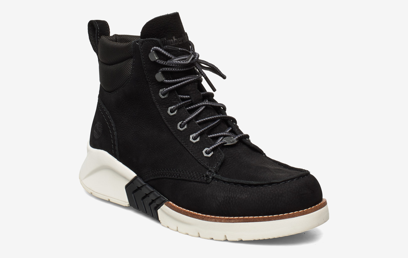 timberland moc toe boots black