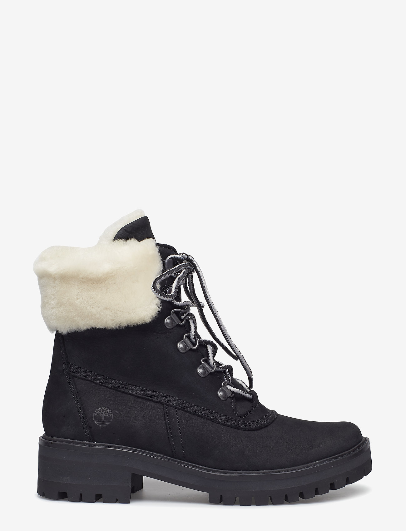 timberland shearling boots black