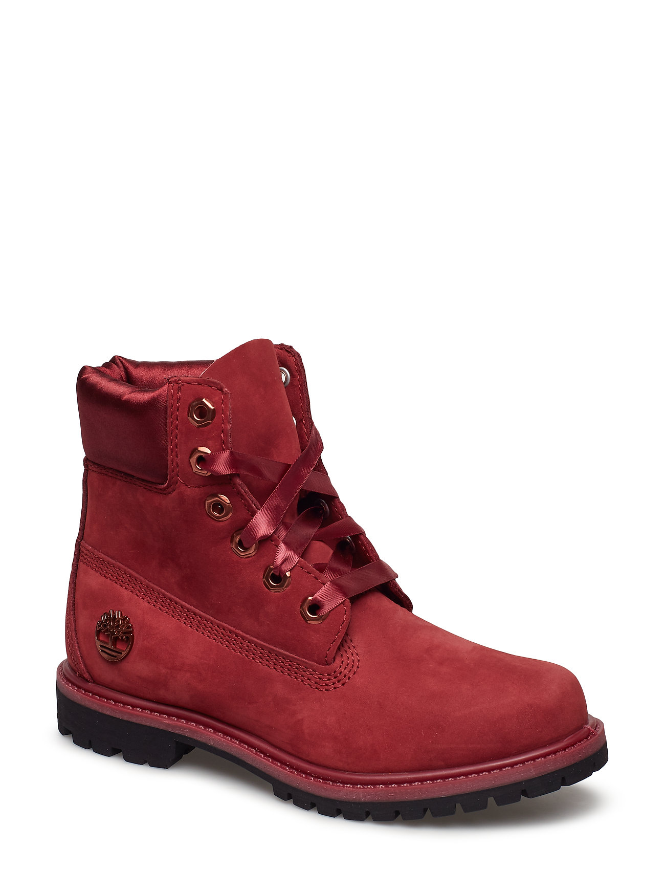 6In Prm Lf Wsatin Enkellaars Zonder Hak Rood Timberland timberland kopen in de aanbieding