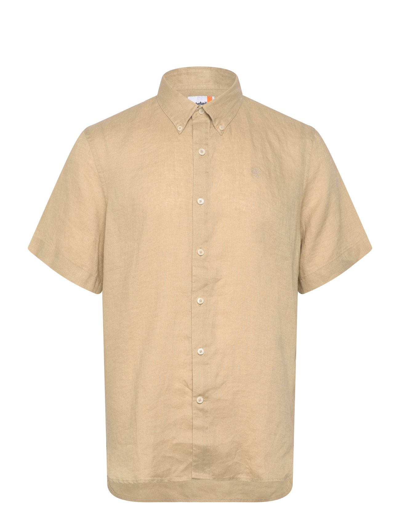 Timberland Mill Brook Linen Short Sleeve Shirt Safari, S, Beige, Skjorter > Kortærmede, Herre