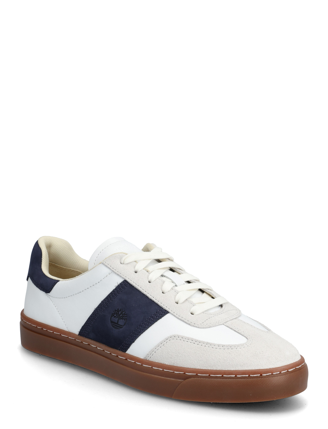 Timberland Lisbon Street Low Lace Up Sneaker White Full Grain W Dk Blu, 41, Brown, Sneakers > Sneakers Med Lav Top, Herre
