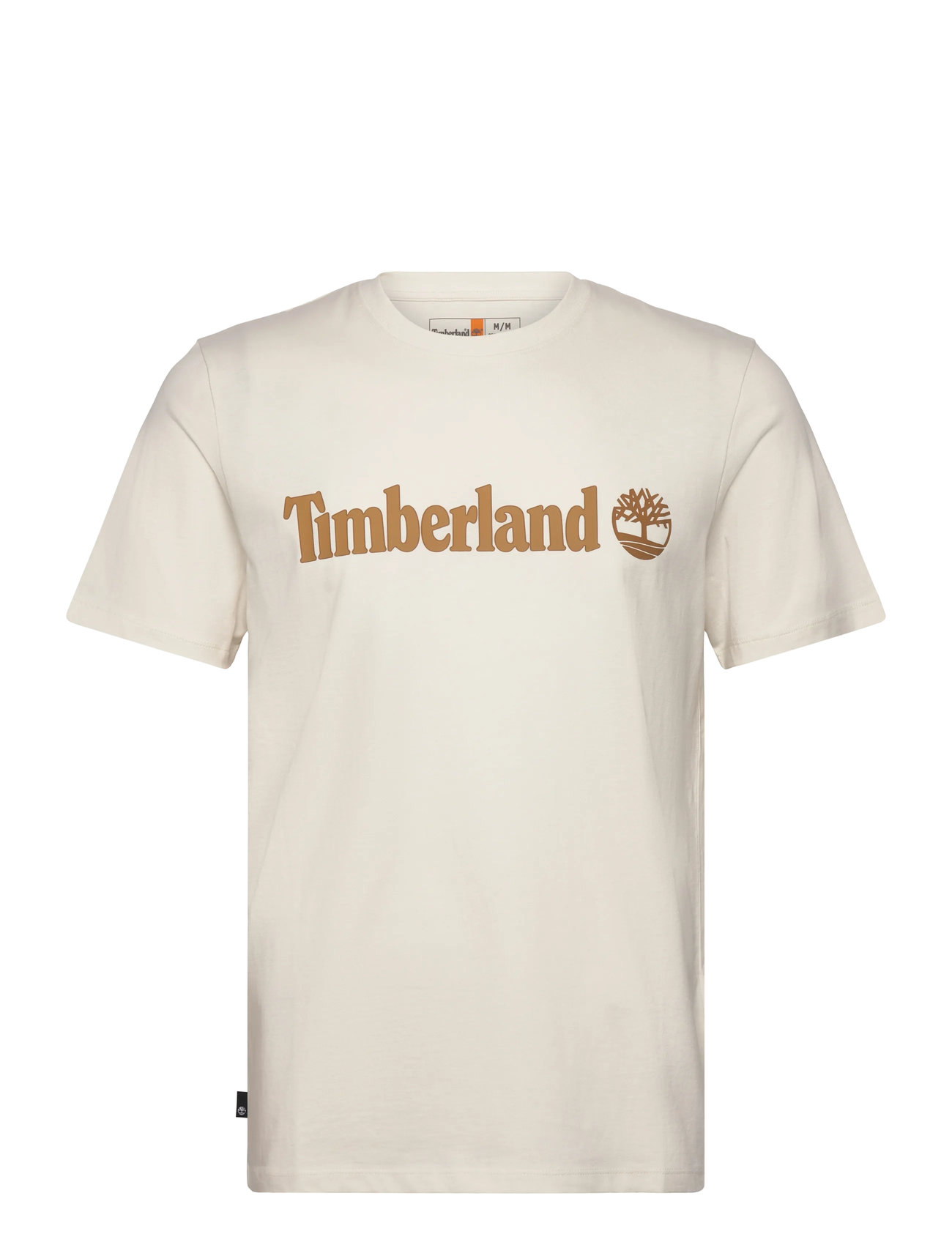 Timberland Linear Logo Short Sleeve Tee, M, Cream, T-Shirts > Kortærmede, Herre
