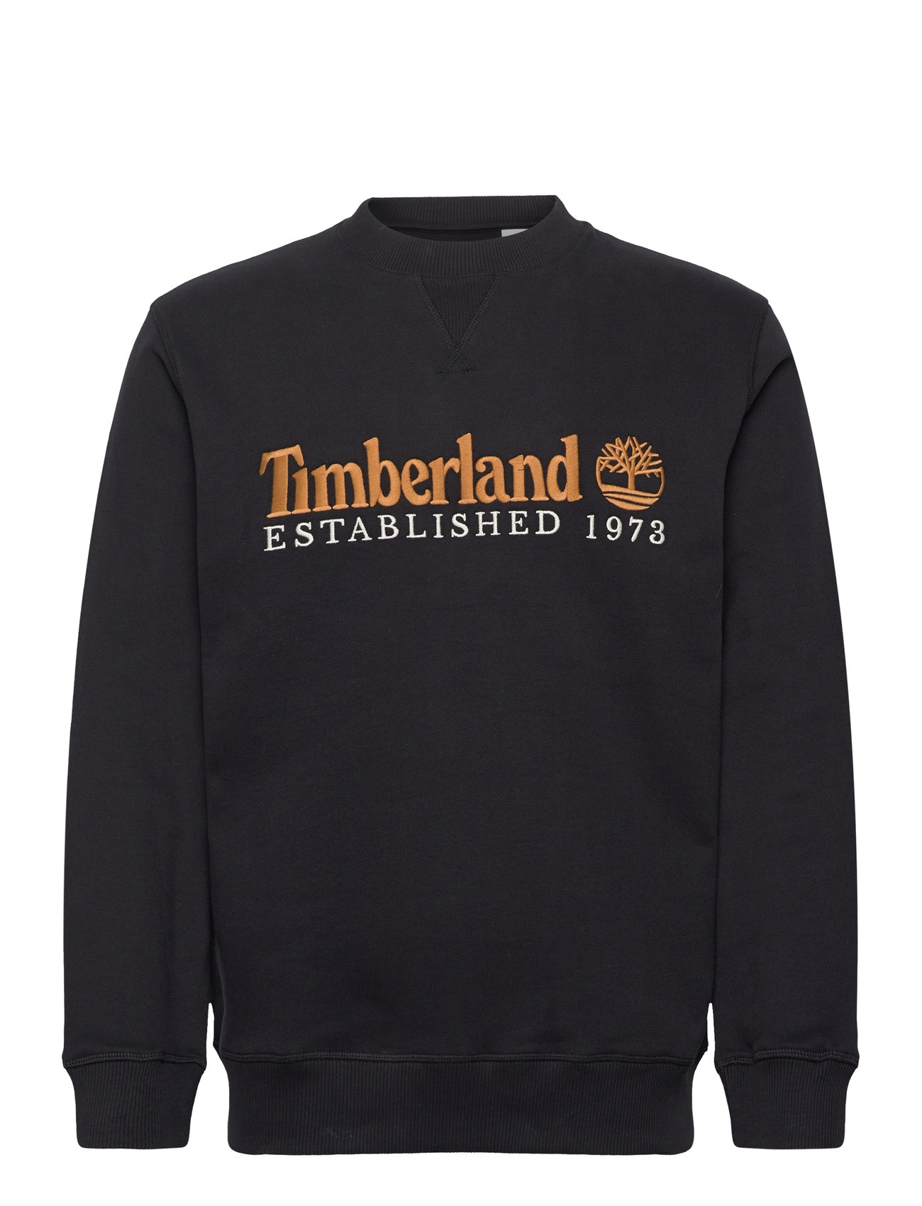 Timberland Established 1973 Embroidery Logo Brush Back Crew Neck Black Svart