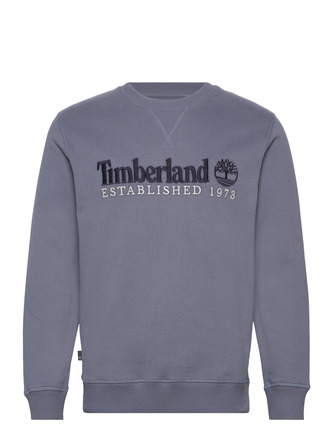 Timberland Established 1973 Embroidery Logo Brush Back Crew Neck Folkst Gray Grå