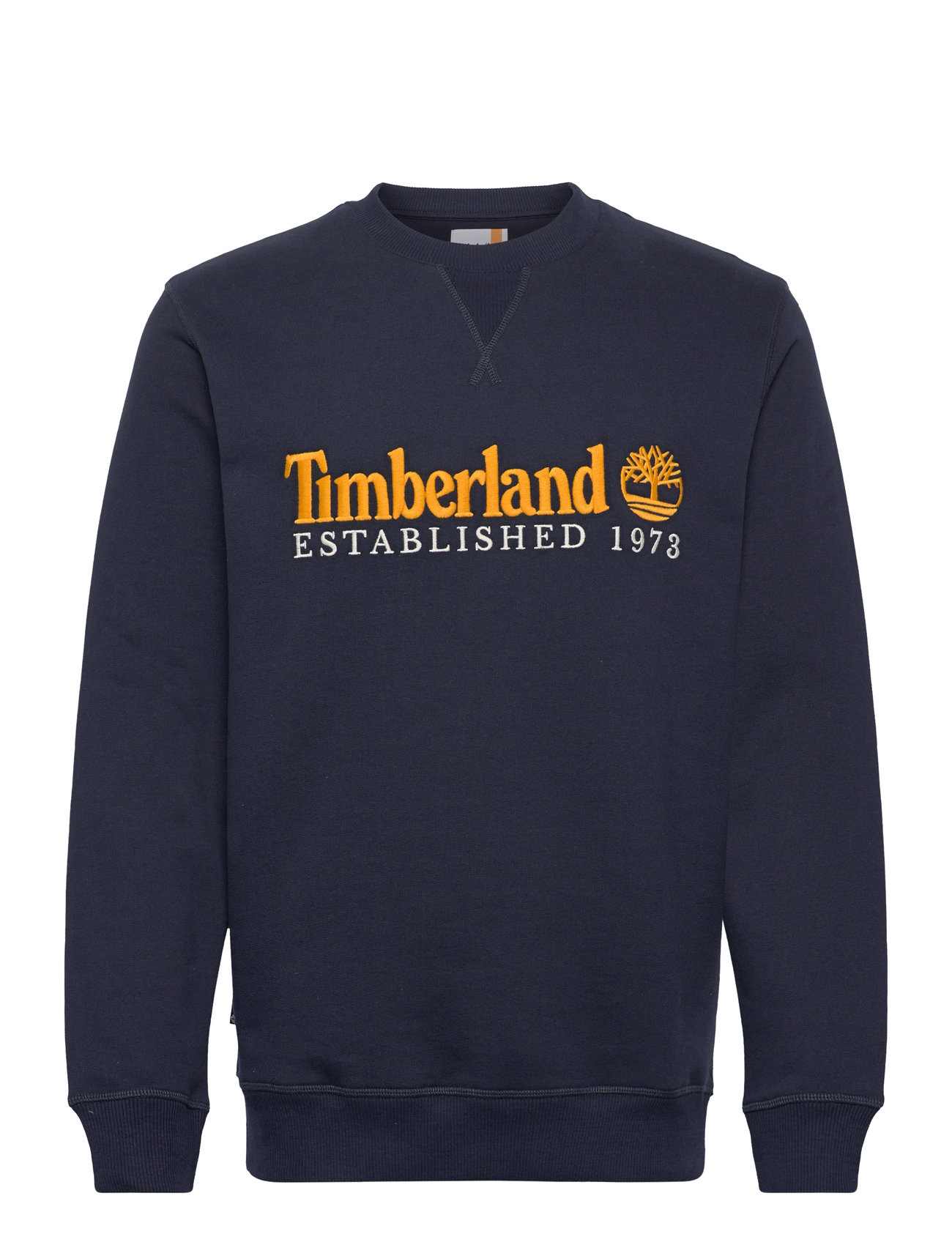 Timberland Established 1973 Embroidery Logo Brush Back Crew Neck Dark Sapphire Marinblå