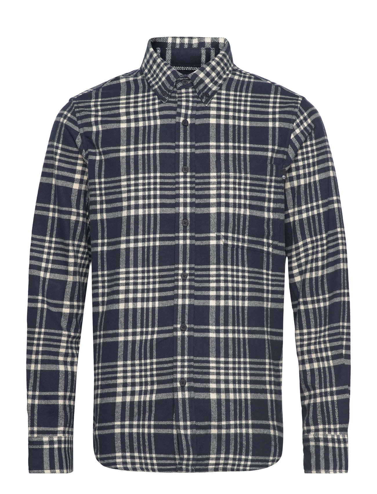 Ls Heavy Flannel Check Designers Shirts Casual Navy Timberland