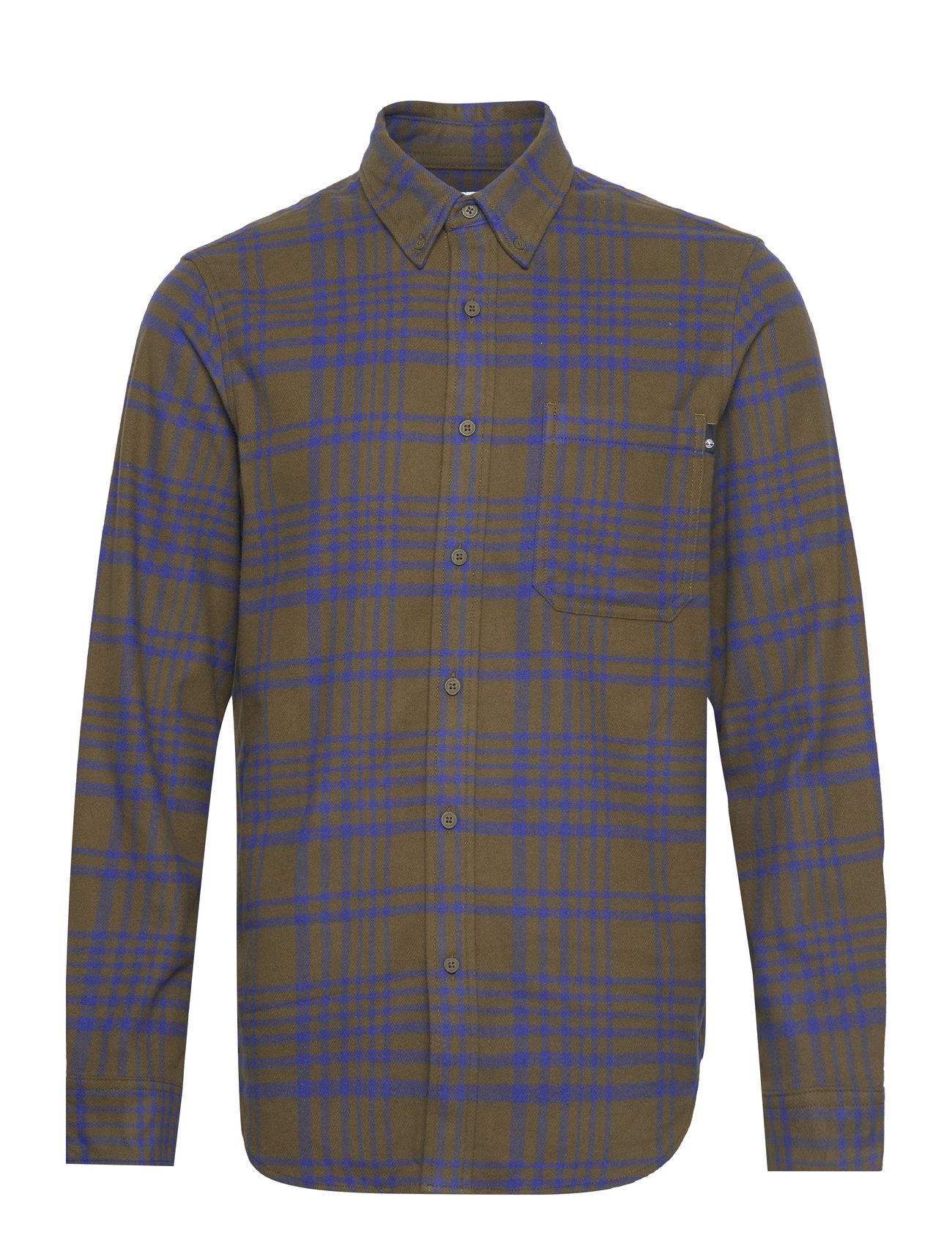 Ls Heavy Flannel Check Designers Shirts Casual Brown Timberland