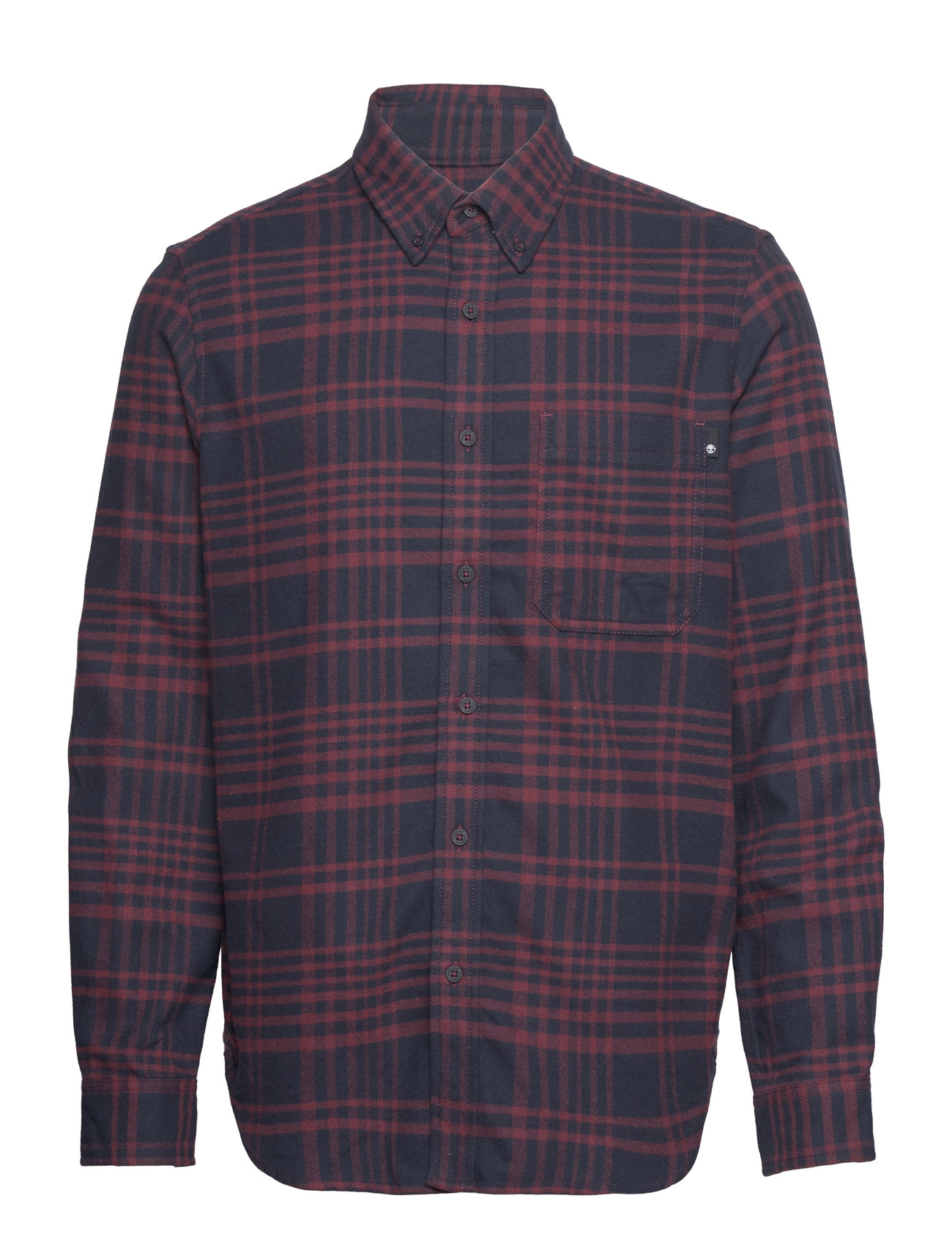 Ls Heavy Flannel Check Designers Shirts Casual Navy Timberland