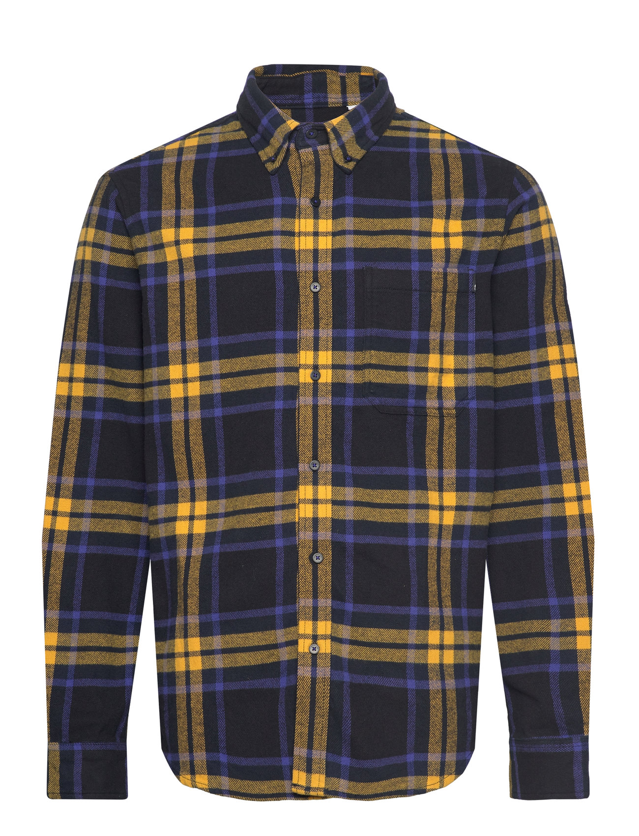 Ls Heavy Flannel Plaid Designers Shirts Casual Blue Timberland