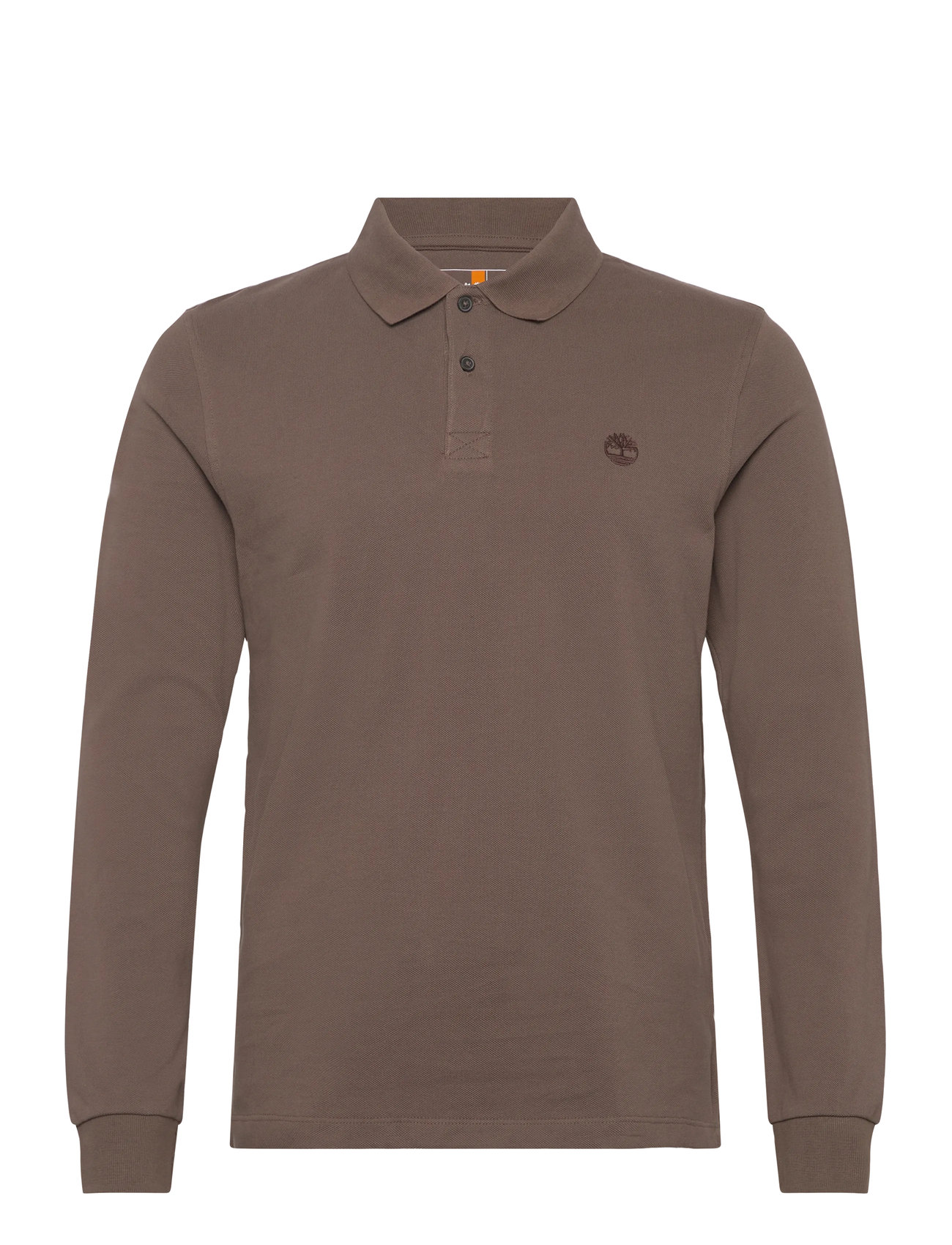 Timberland Ls Millers River Pique Polo, S, Brown, Poloer > Langærmede, Herre