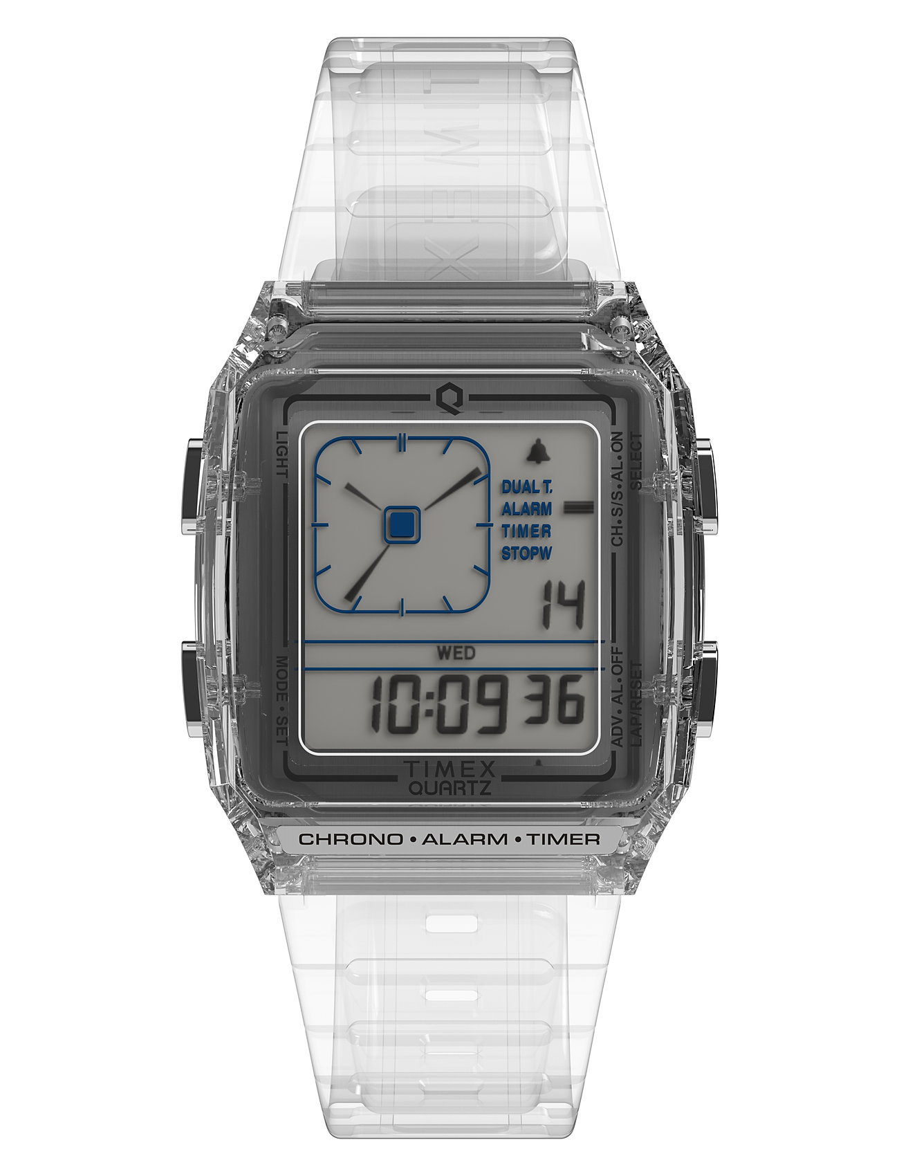 Q Timex Lca 35Mm Resin Strap Watch Accessories Watches Digital Watches White Timex
