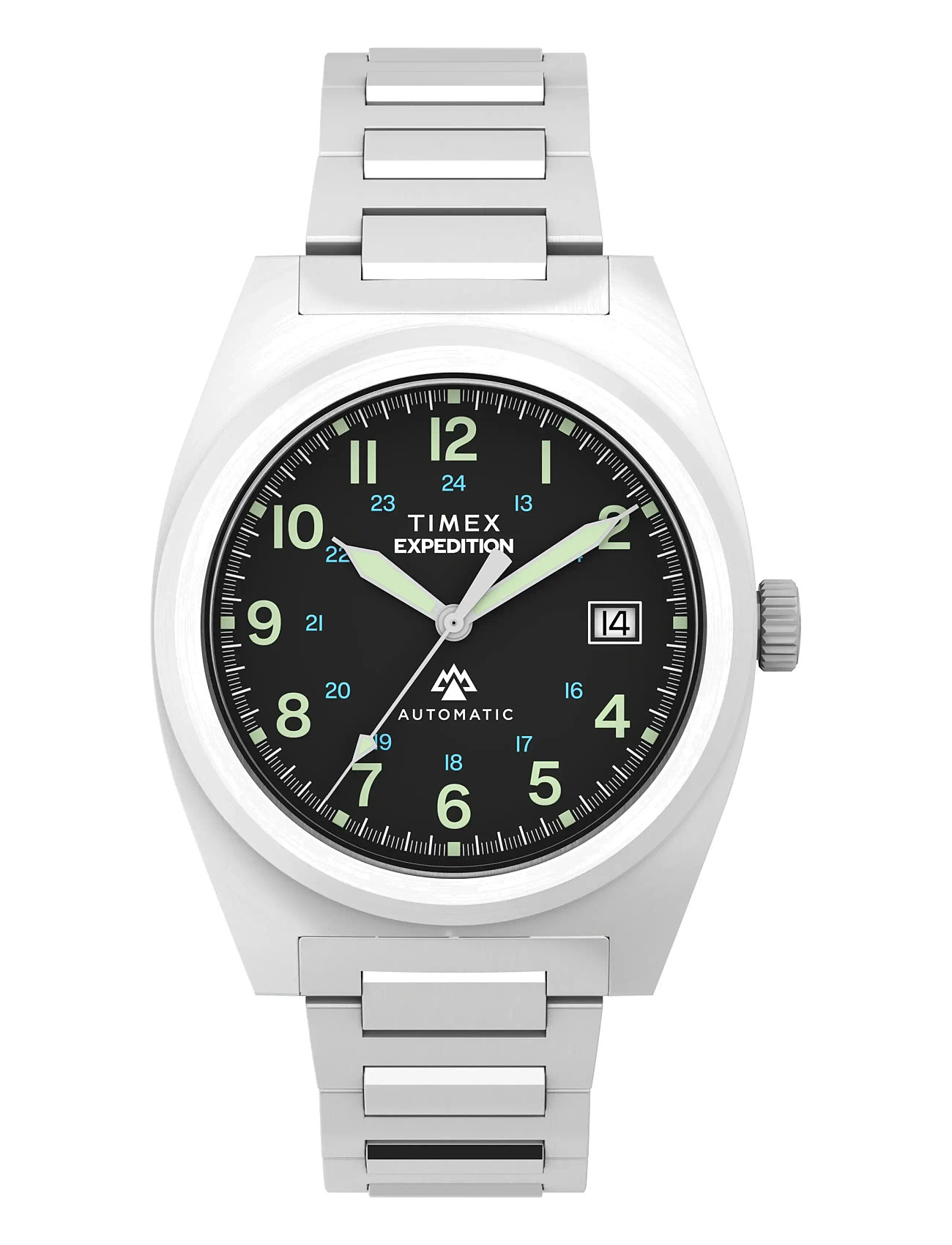 Timex Expedition Field Post Automatic 39Mm Sst Case Black Dial Bracelet, 39 MM, Black, Ure > Analoge Ure, Herre