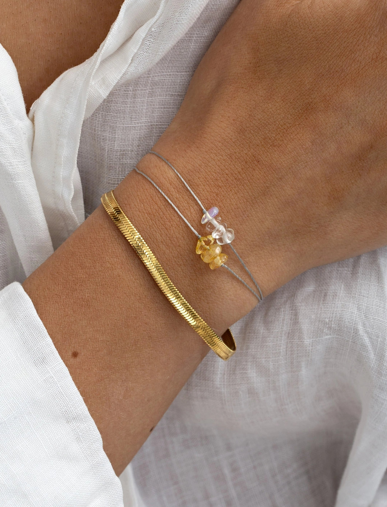 Timi of Sweden Ivy - Snake Chain Bracelet Stainless Steel, One Size 14.5 cm, Gold, Armbånd > Kædearmbånd, Dame