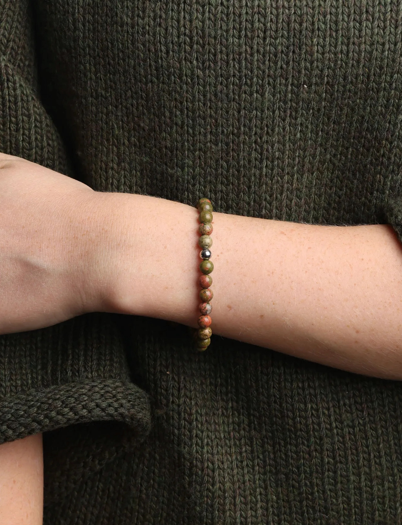 Timi of Sweden Erika - Stone Bead Bracelet Stainless Steel, One Size, Brown, Armbånd > Perlearmbånd, Dame