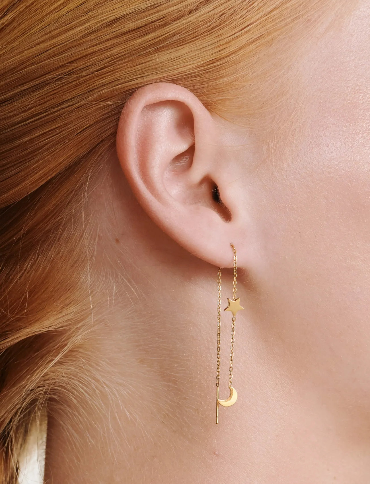 Timi of Sweden Unni - Chain Earrings Stainless Steel, One Size, Gold, Øreringe > Øreringe Med Vedhæng, Dame