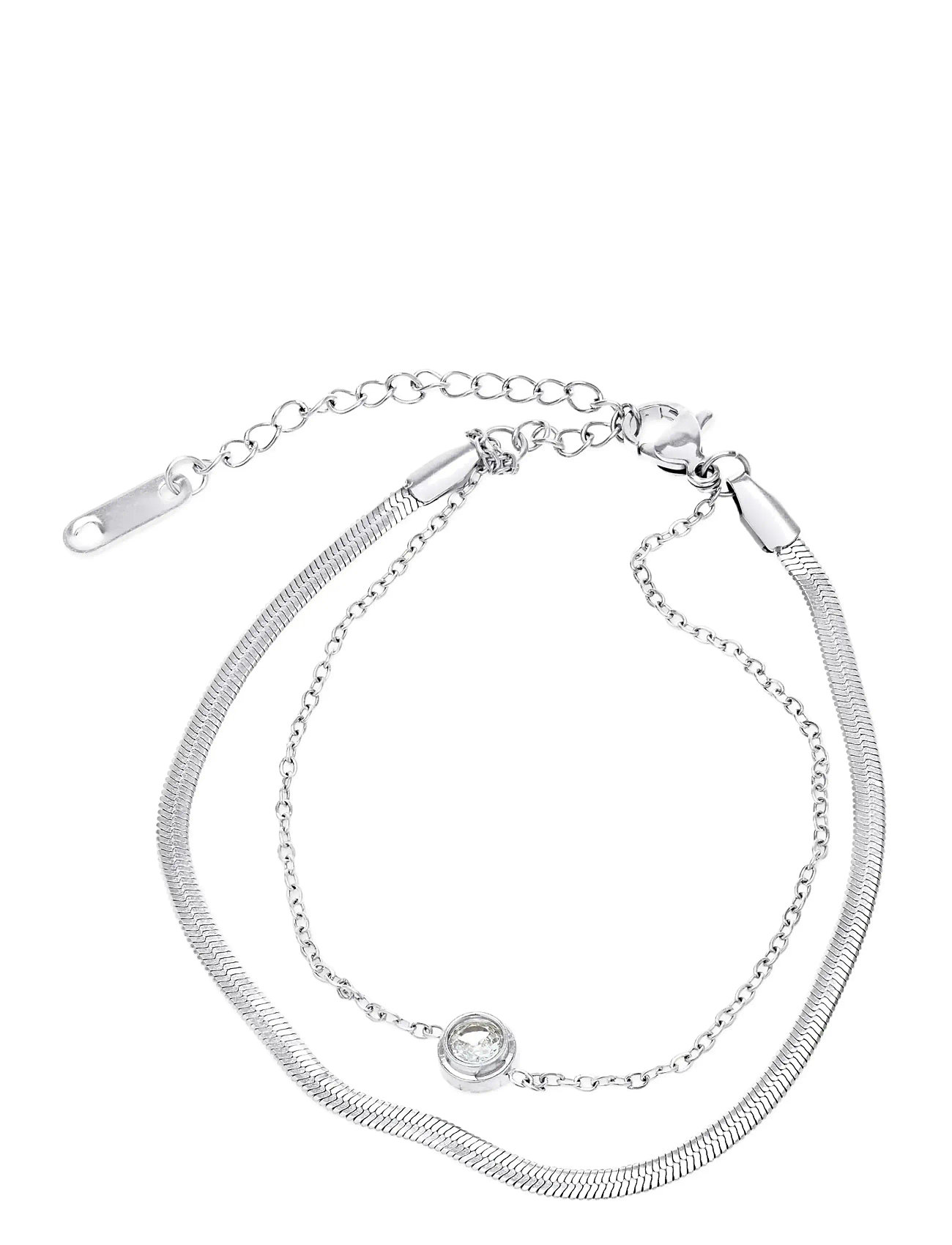 TIMI OF SWEDEN Solvej - Duo Chain Armband Stainless Steel Silber - One Size 17 Cm - Damen
