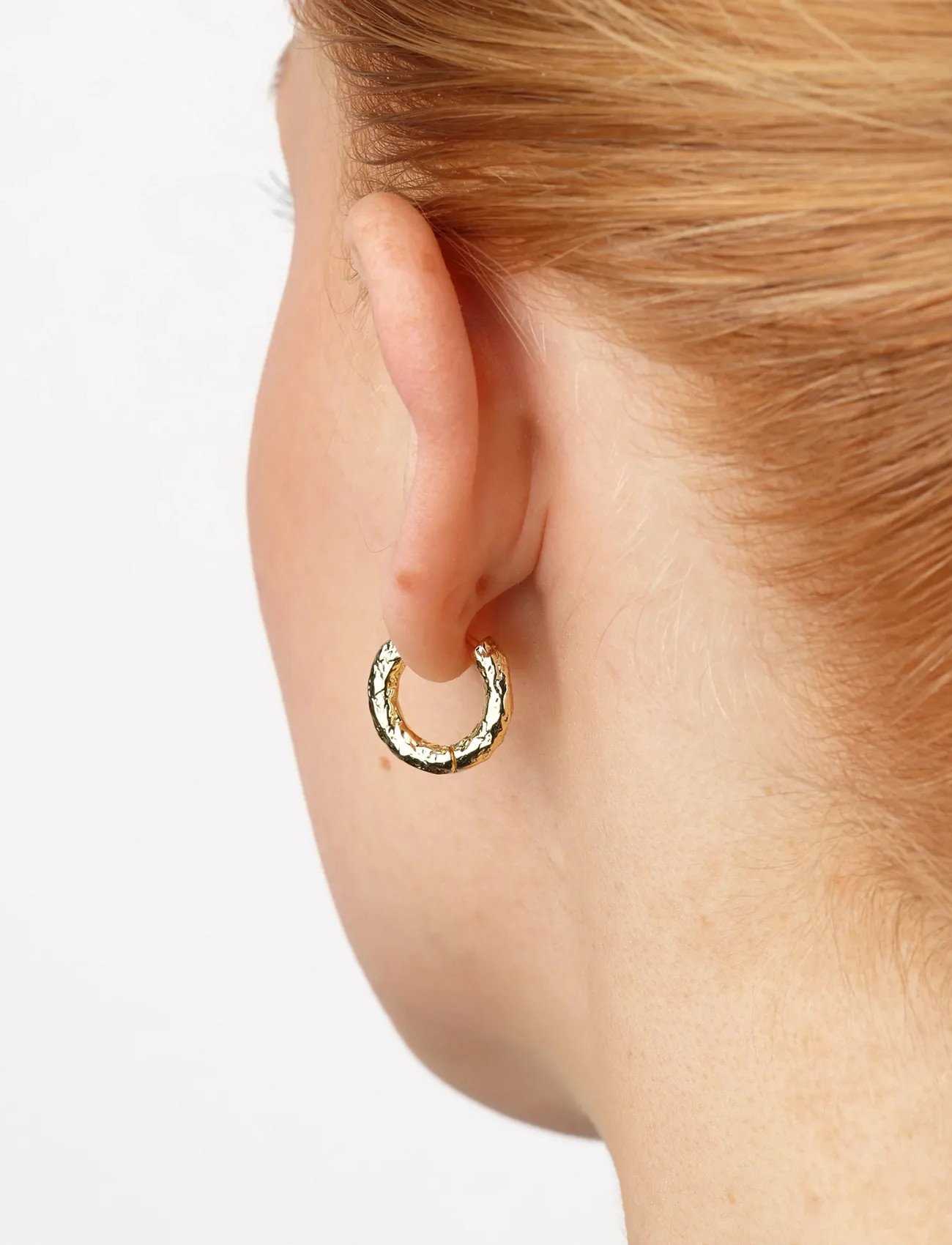 Timi of Sweden Hildur - Organic Hoop Earrings Stainless Steel, One Size, Gold, Øreringe > Creoler, Dame