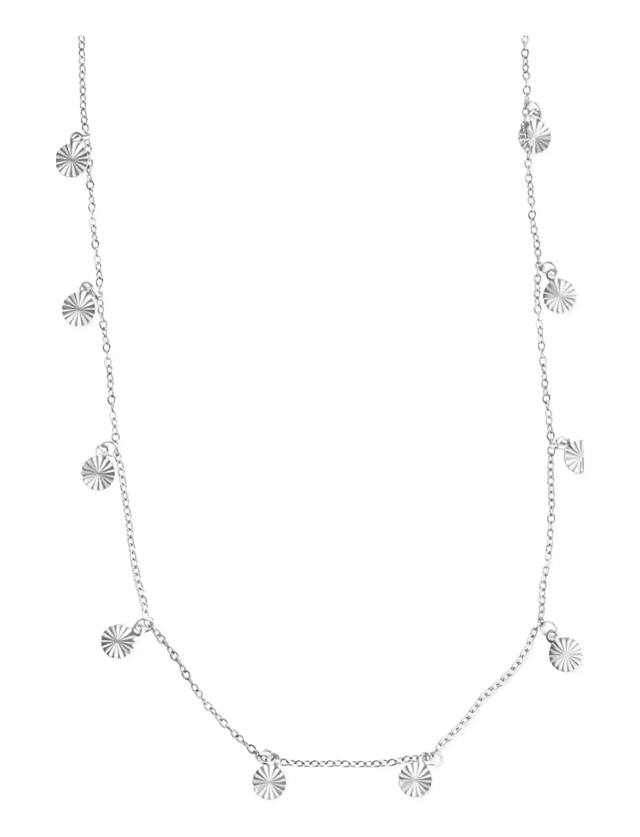 Timi of Sweden Liv - Coin Charm Necklace Stainless Steel, One Size 40 cm, Silver, Halskæder > Kædehalskæder, Dame