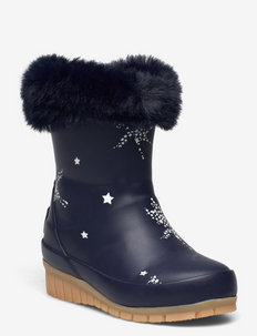Jnr Chilton - lined rubberboots - navy pegasus star