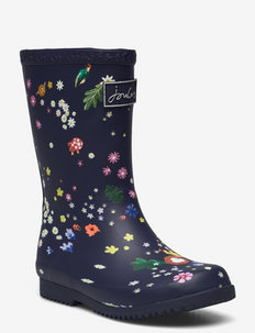 Jnr Roll Up - unlined rubberboots - navy woodland