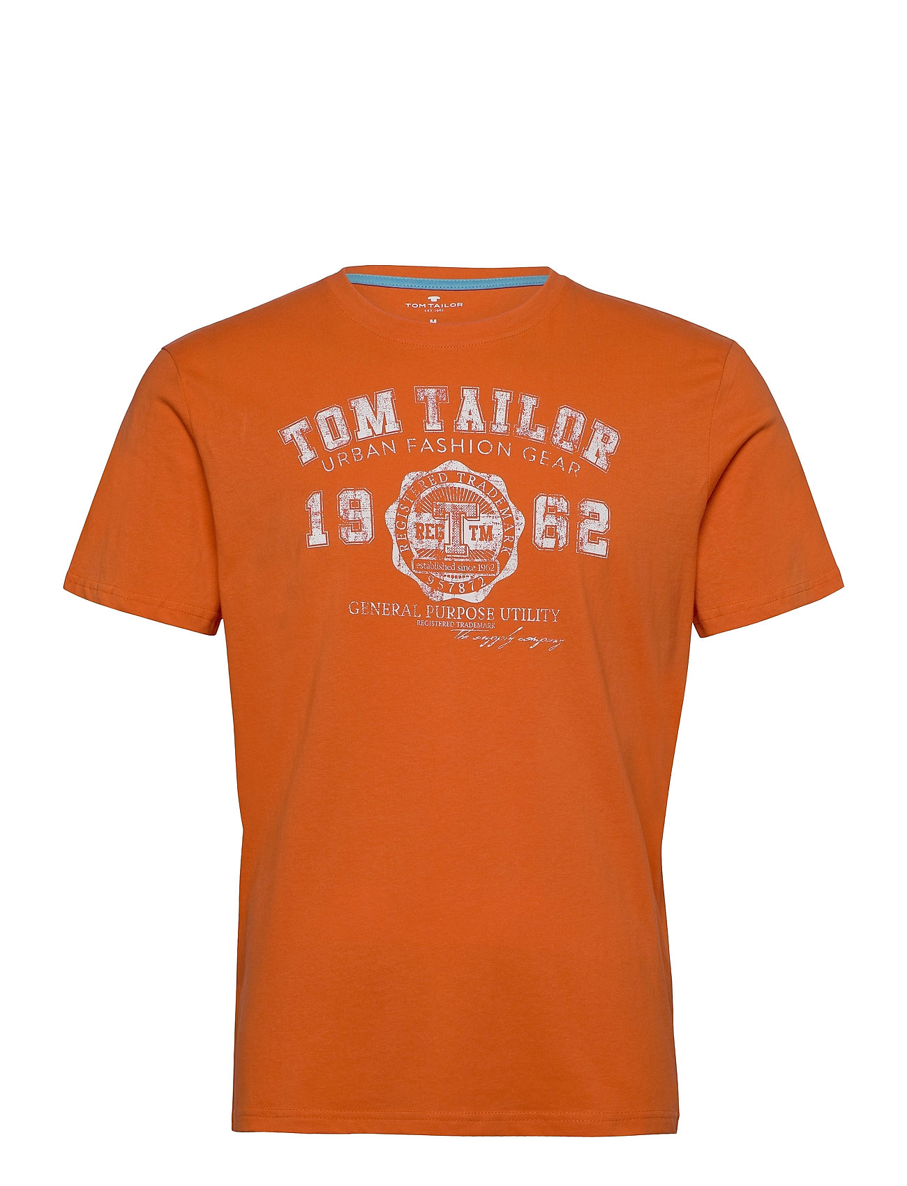 T-Shirt With Logo Print T-shirts Short-sleeved Orange Tom Tailor
