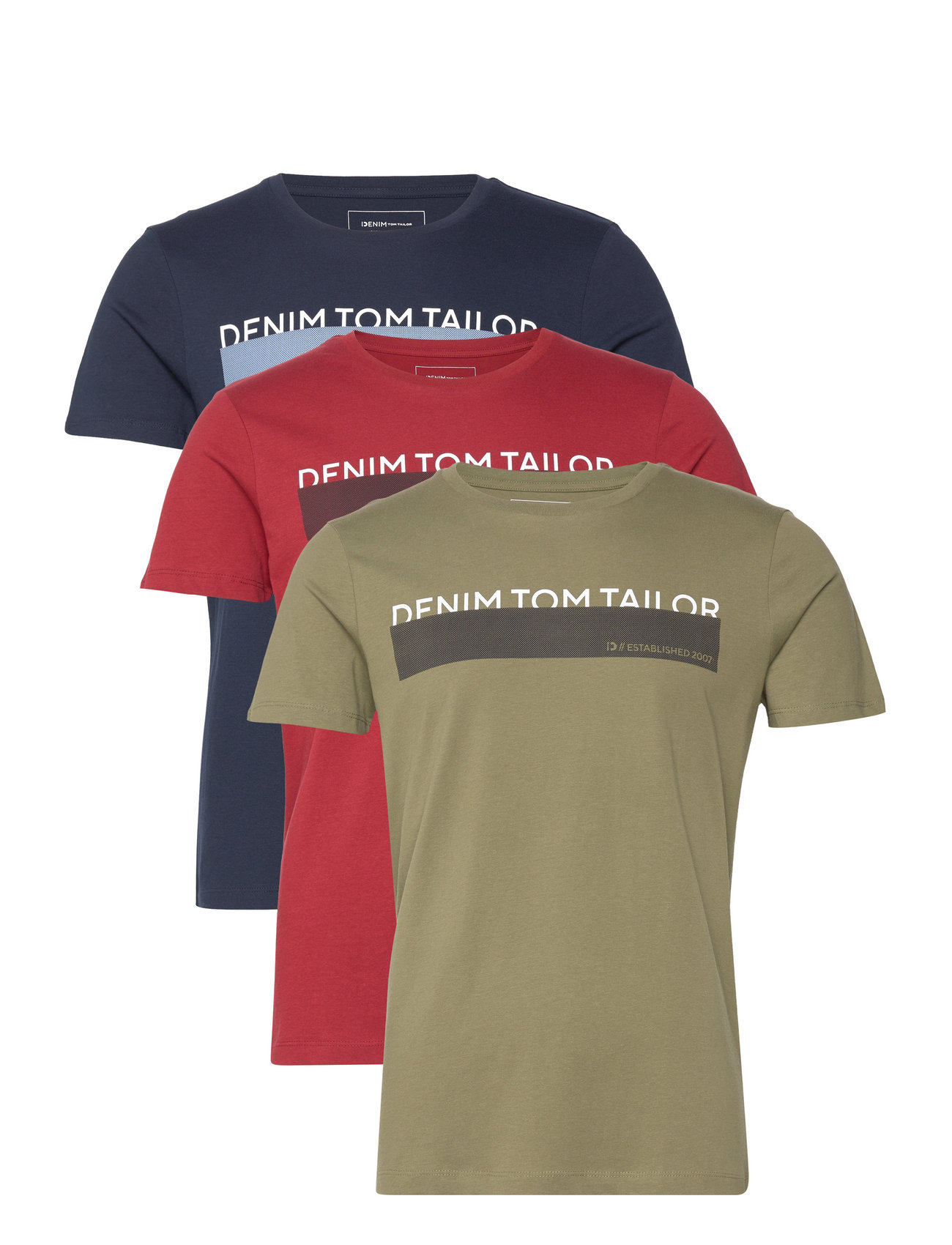 Packaging T-shirts Short-sleeved Röd Tom Tailor