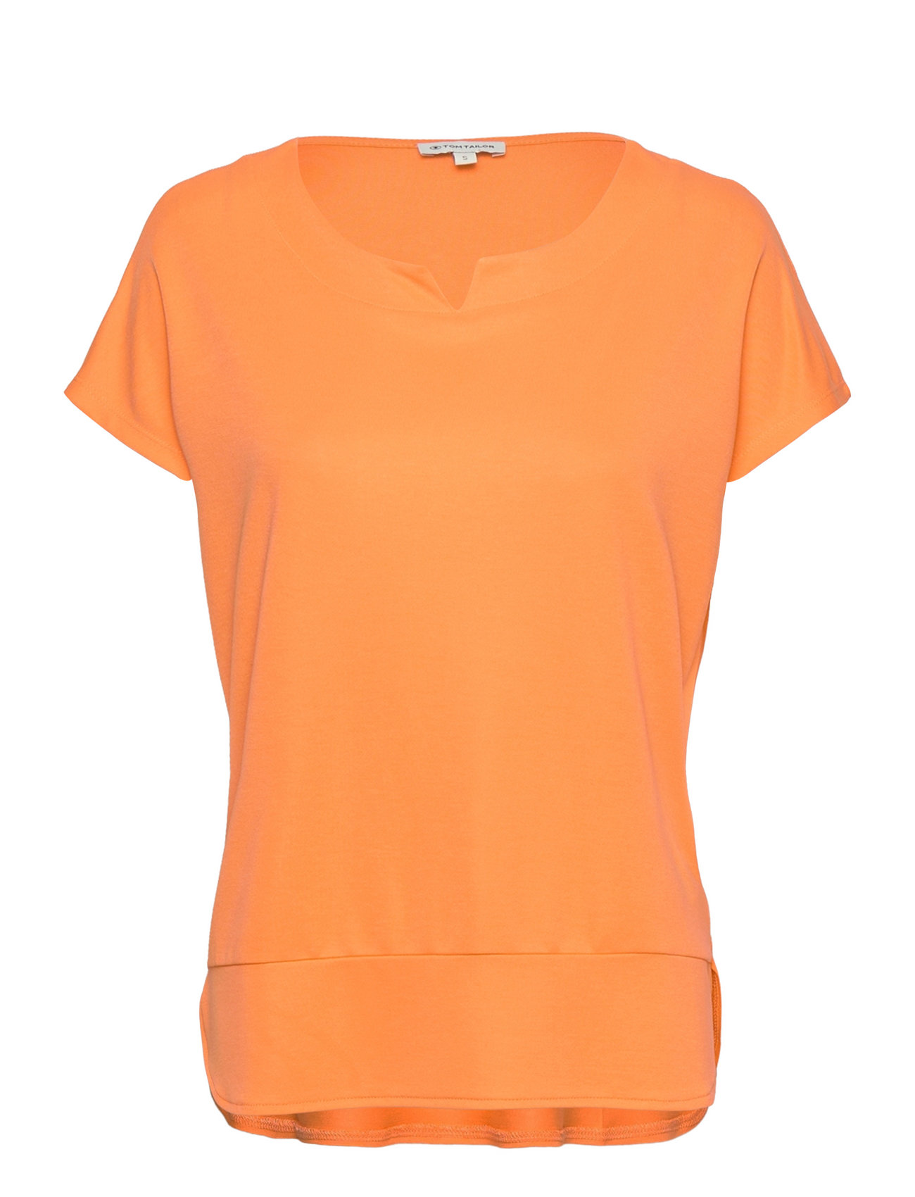 T-Shirt Fabric Mix Orange Tom Tailor