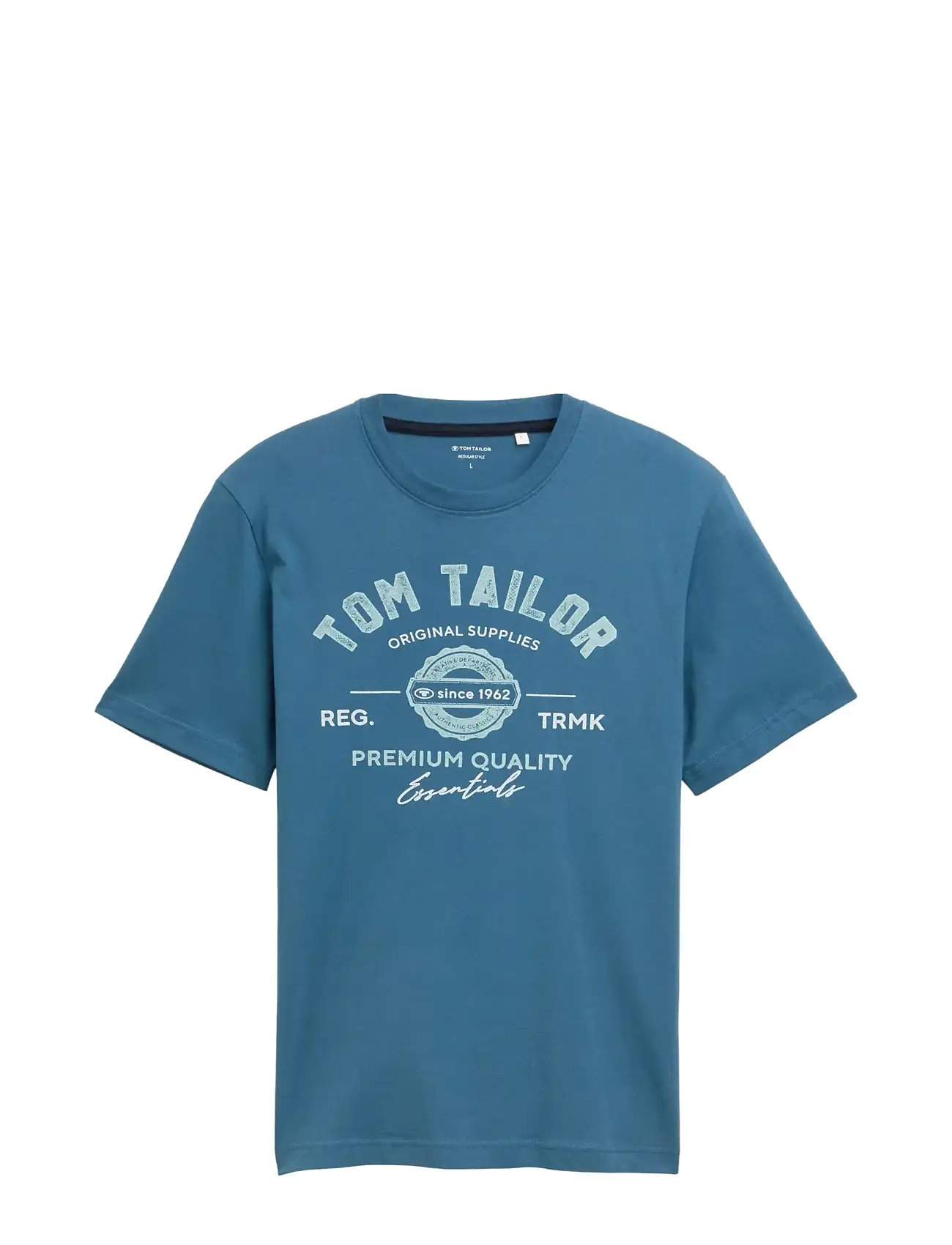 TOM TAILOR Logo Tee Blau - S - Herren