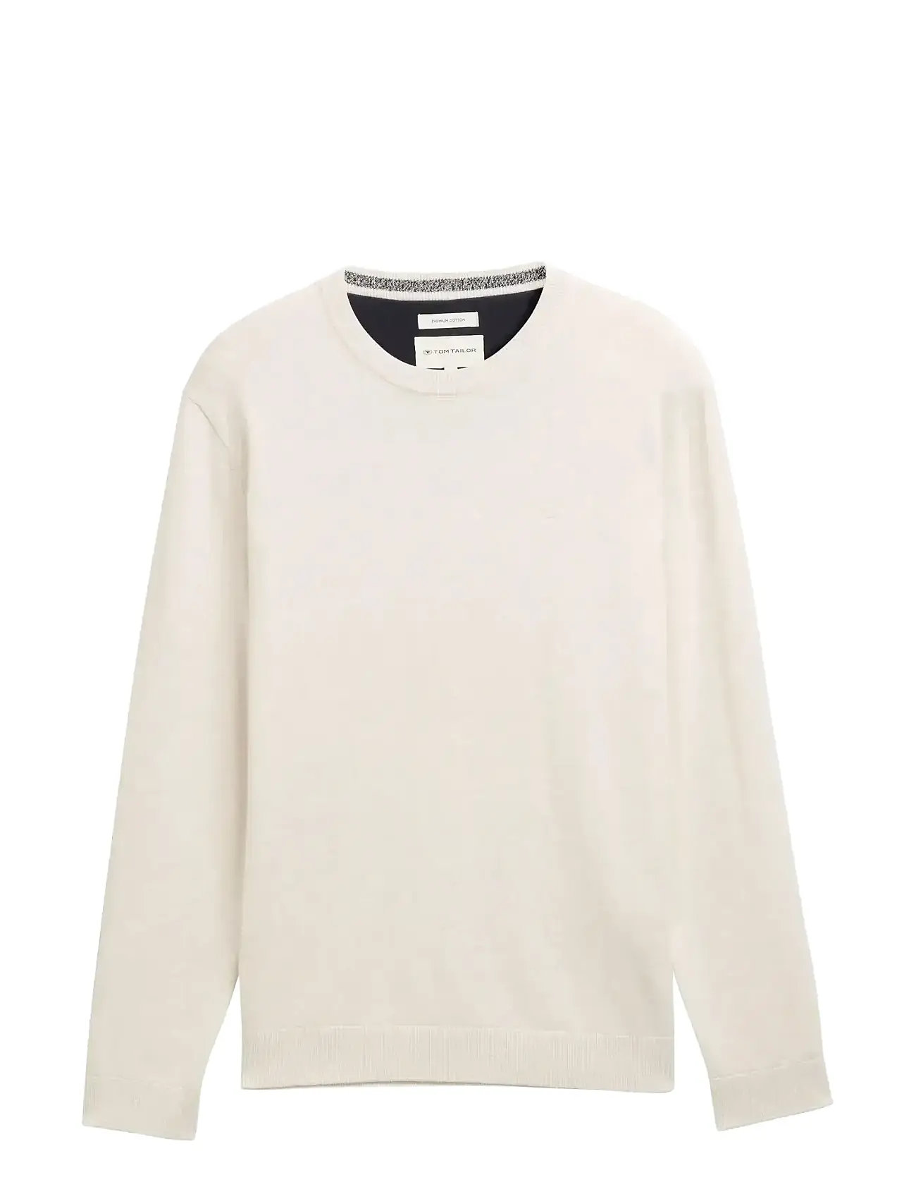 TOM TAILOR Basic Crewneck Knit Cream - S - Herren