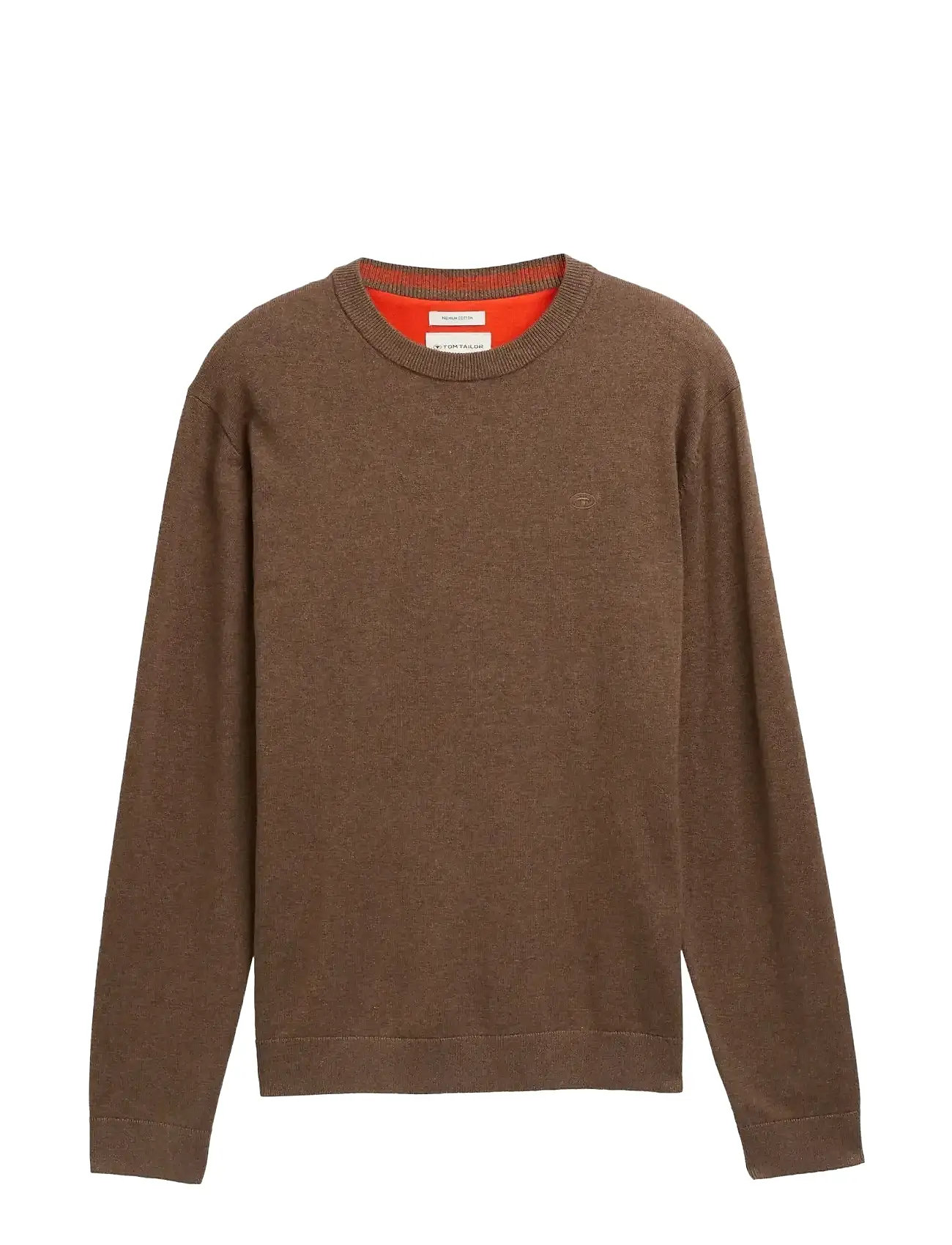 TOM TAILOR Basic Crewneck Knit Braun - S - Herren